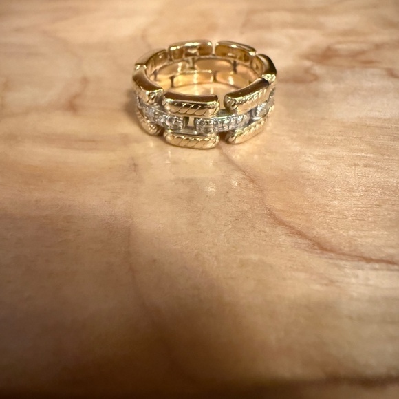 David Yurman Gatelin 18k Yellow Gold Pave Diamond Link Wedding Ring - Picture 6 of 8